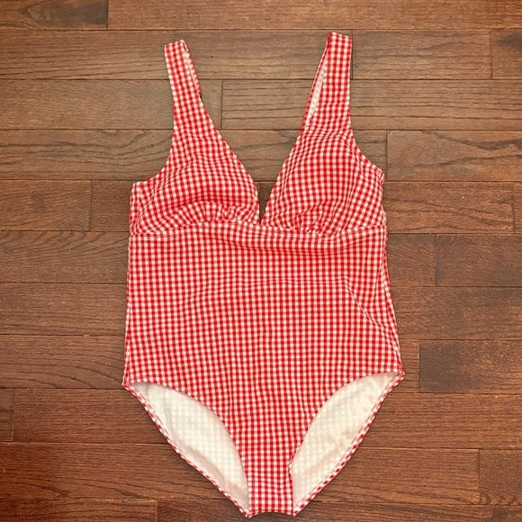 Shade & Shore Red gingham one piece - Picture 1 of 4